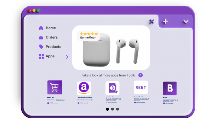 Screen of ToolE products and apps