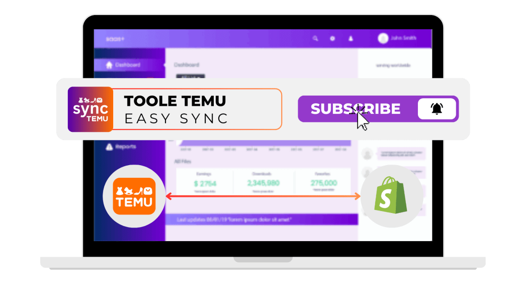 Temu easy sync app on laptop